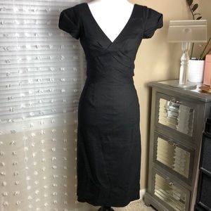 Rebecca Taylor Black Linen/Wool Dress Sz 4